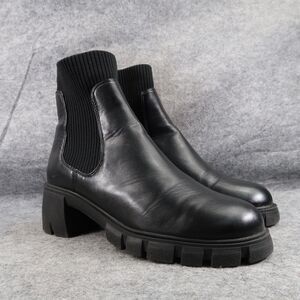 Steve Madden Shoe Women 11 Boots Fashion Platform Block Heel Hutch Pull On Black